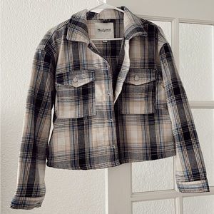 Flannel cropped jacket